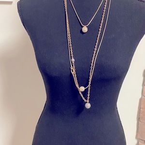 NWT Chicos gold ball 3 pc conv style necklace
